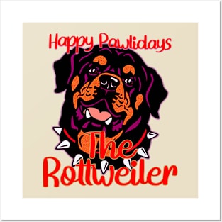 The Rottie - Happy Pawlidays Posters and Art